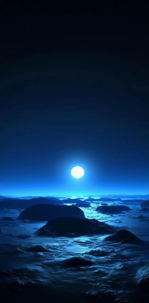 sea moon night