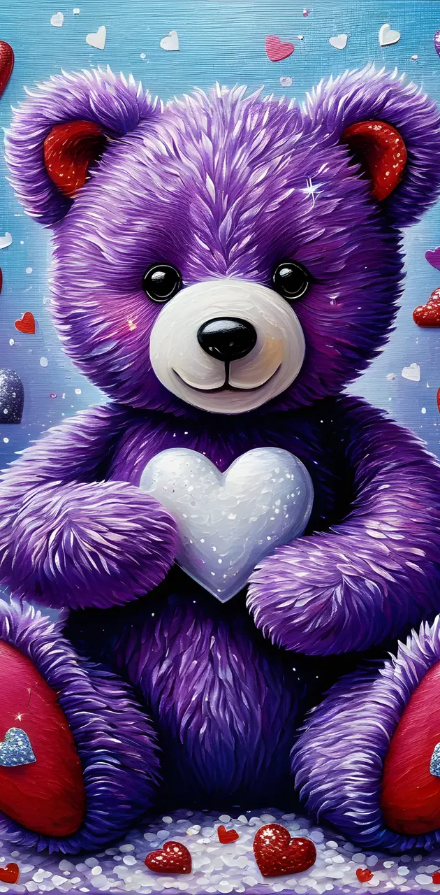 a purple teddy bear