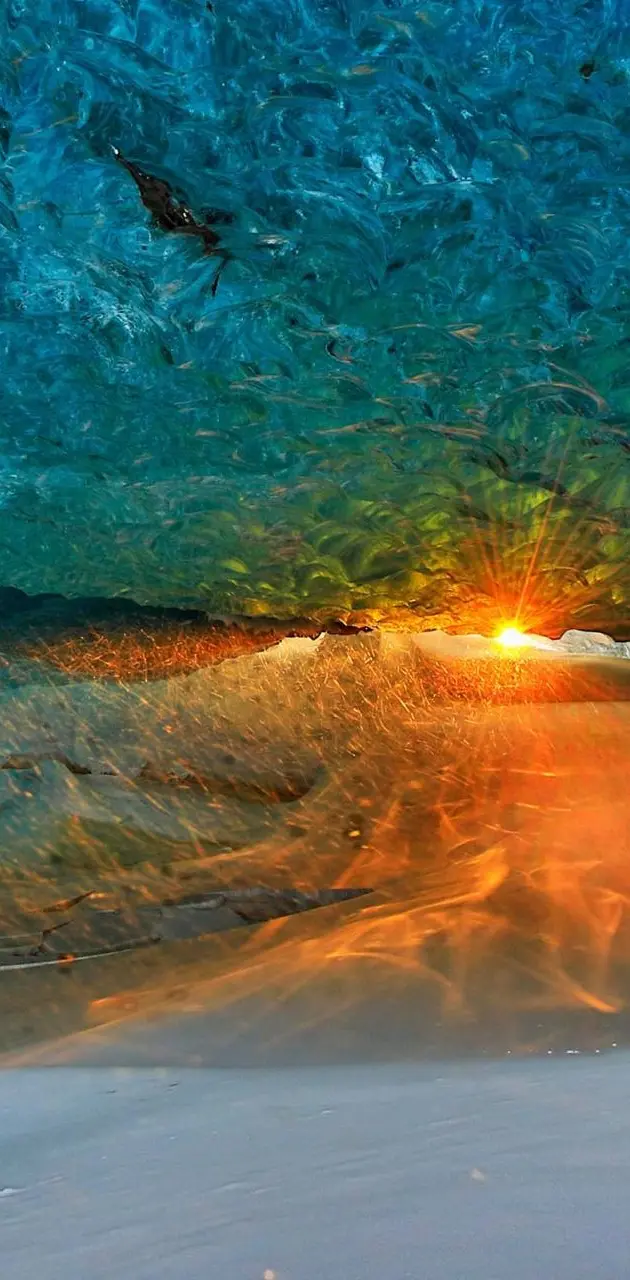 Ice Cave at Sunset 