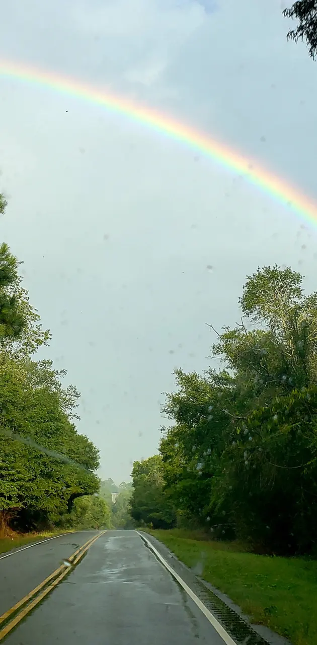 Rainbow over Road