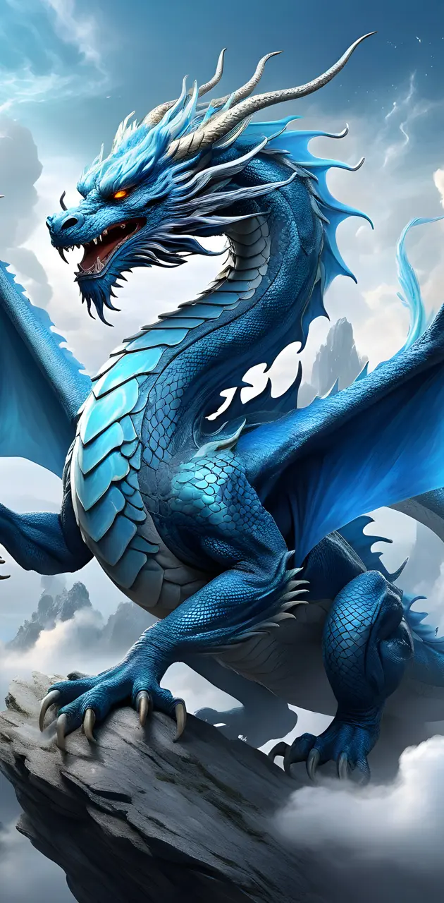 Epic blue dragon