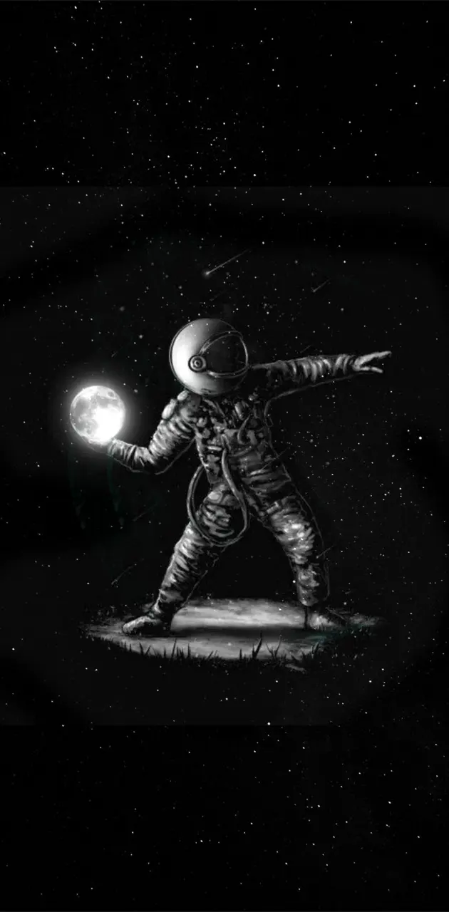 Astronaut with Moon