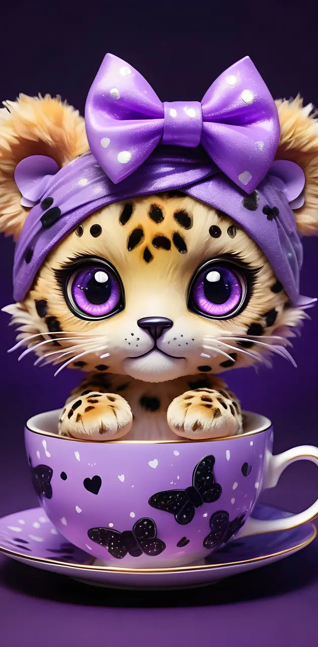 a tea cup with a cat head