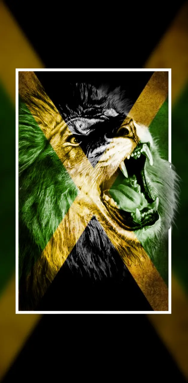 Jamaica flag with lion