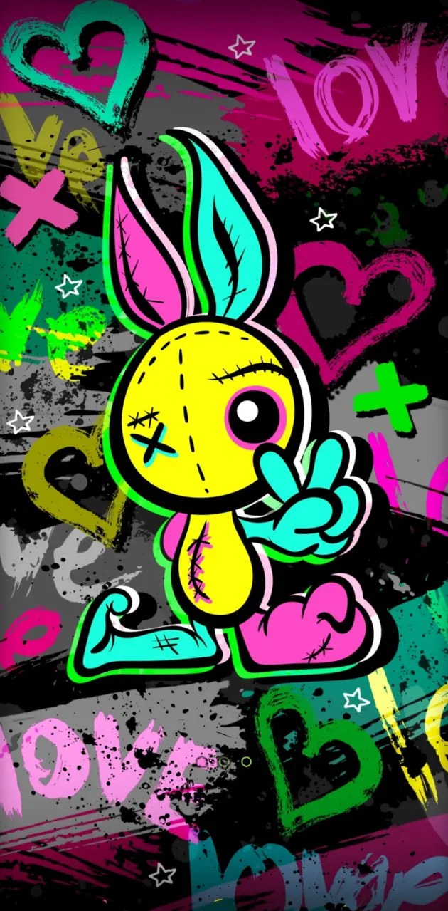 Graffiti Peace Bunny