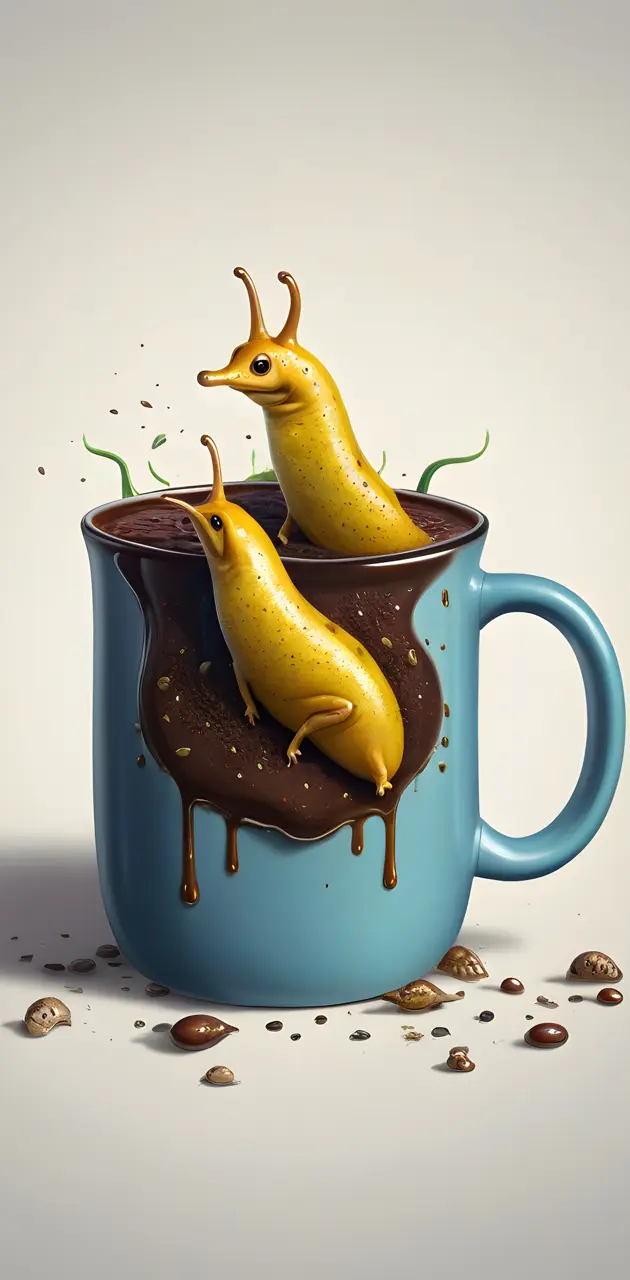 alien slugs in a mug