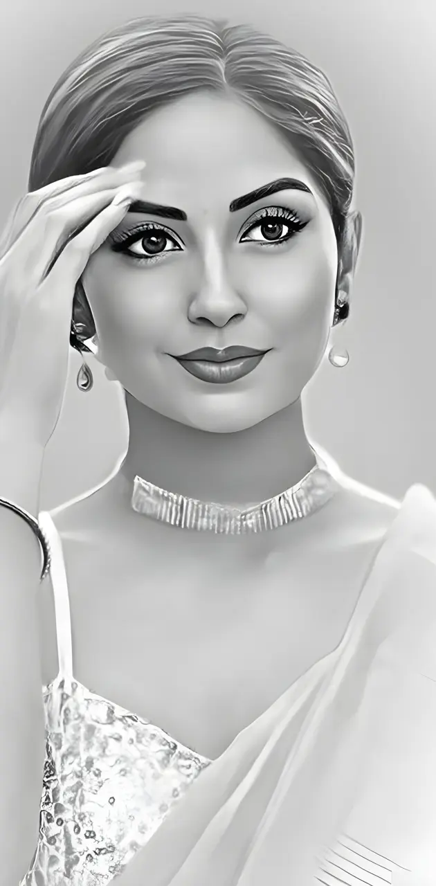 Black and white celebrity portrait sketch
