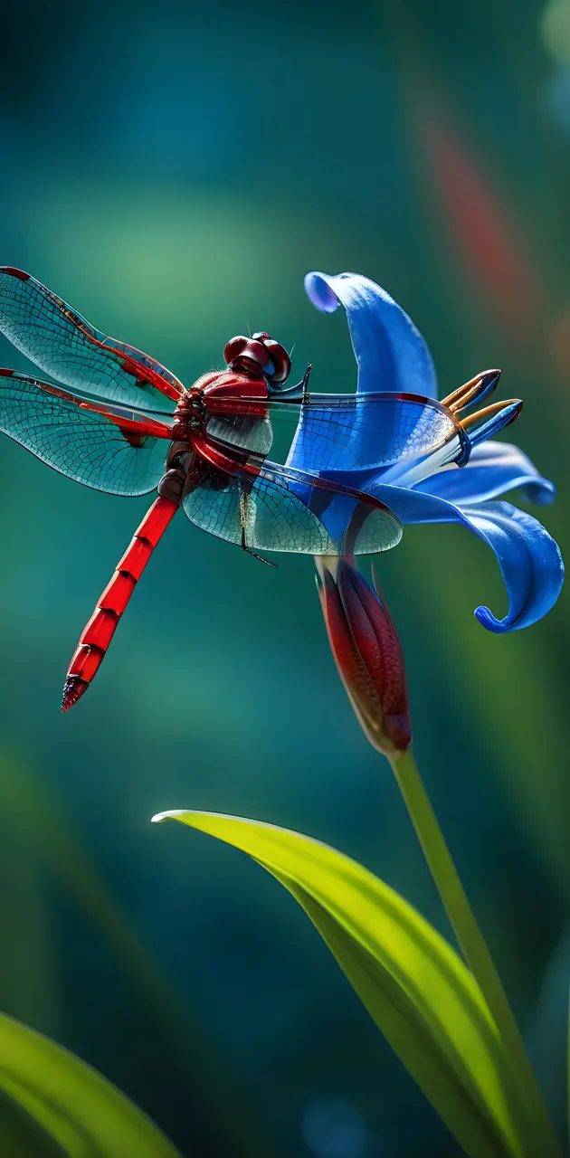 lily w/ red dragonfly