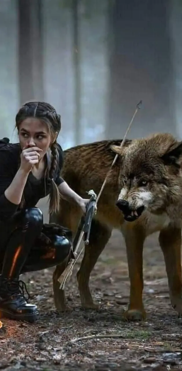 girl and wolf