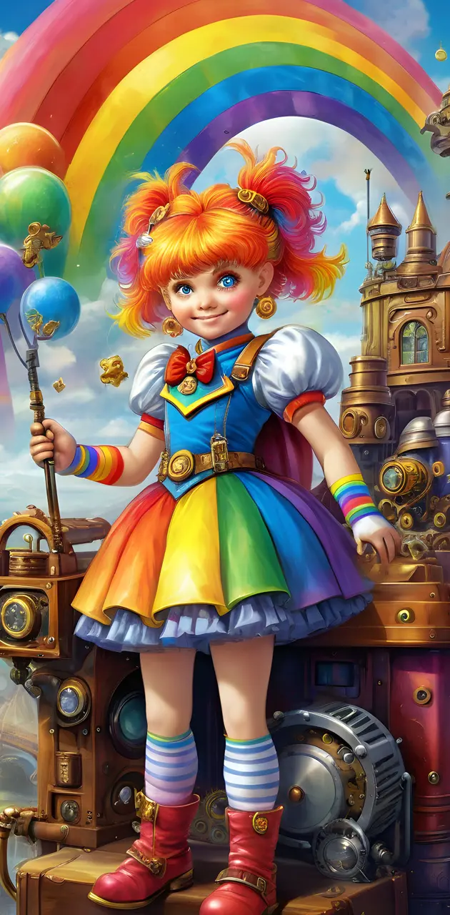 a doll with a colorful dress and a crown