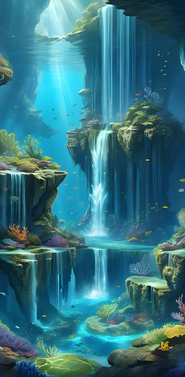 waterfalls underwater