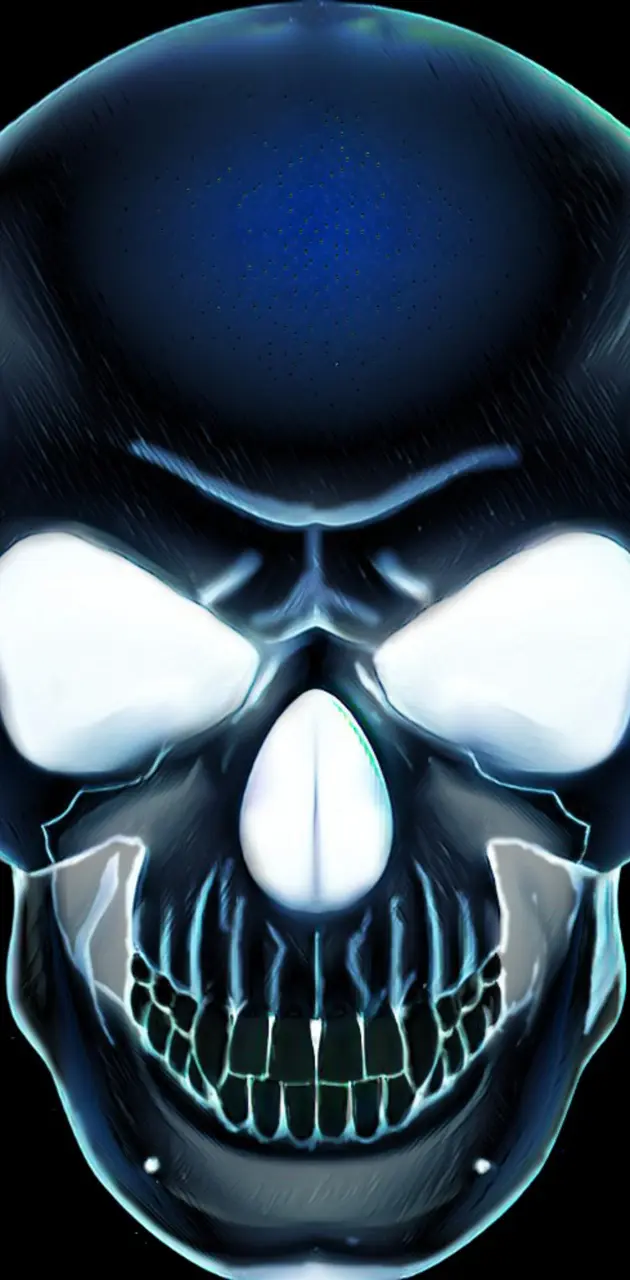 Neon X skull