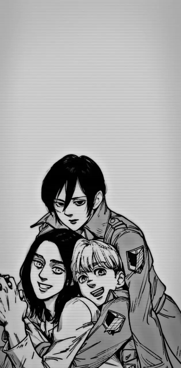 Armin Eren y Mikasa
