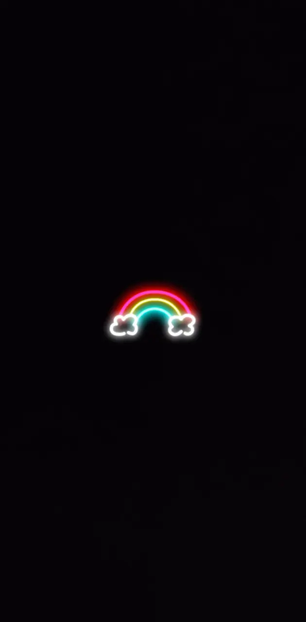 Rainbow cloud, dark iPhone wallpaper