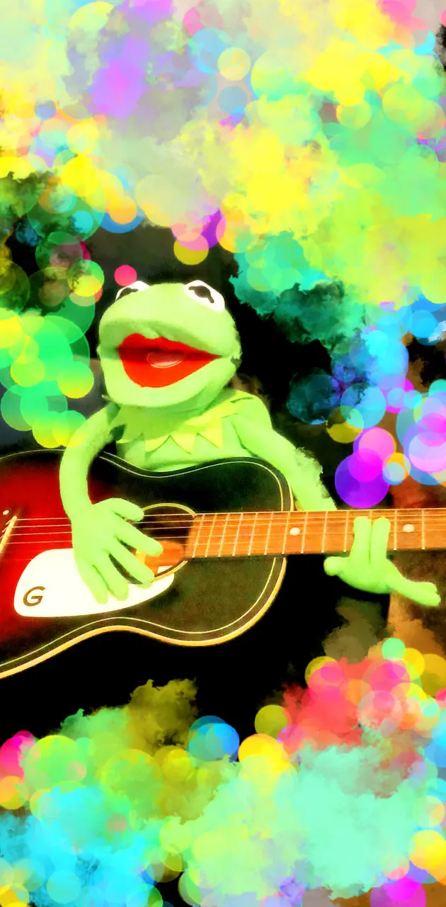 Kermit with a guitar