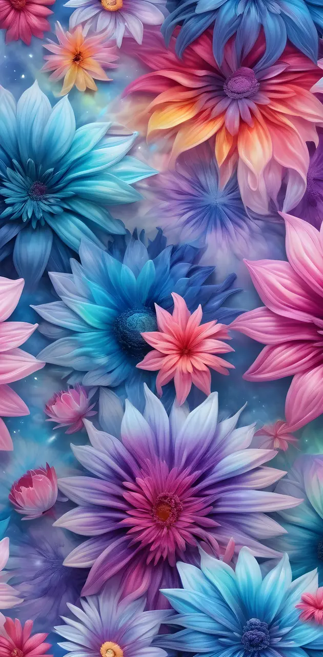 tie-dyed flower wallpaper