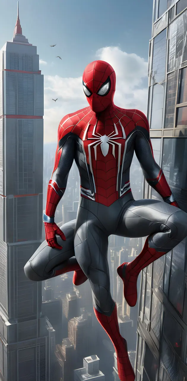 red and gray spider-man 1 three legs