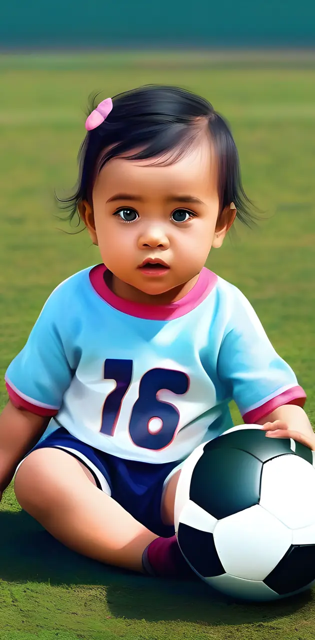 cute girl ,colourful, football