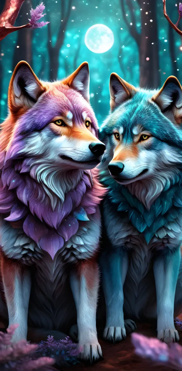 Twin wolves