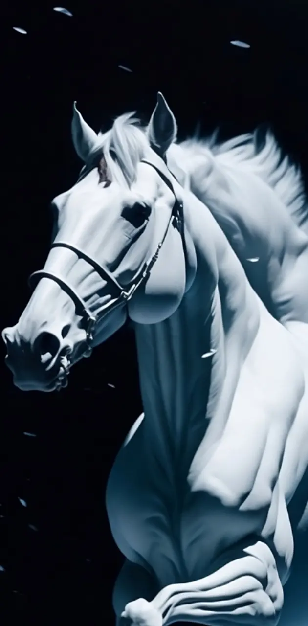 white running horse