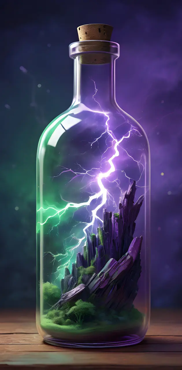 Green and Purple Lightning in a Bottle