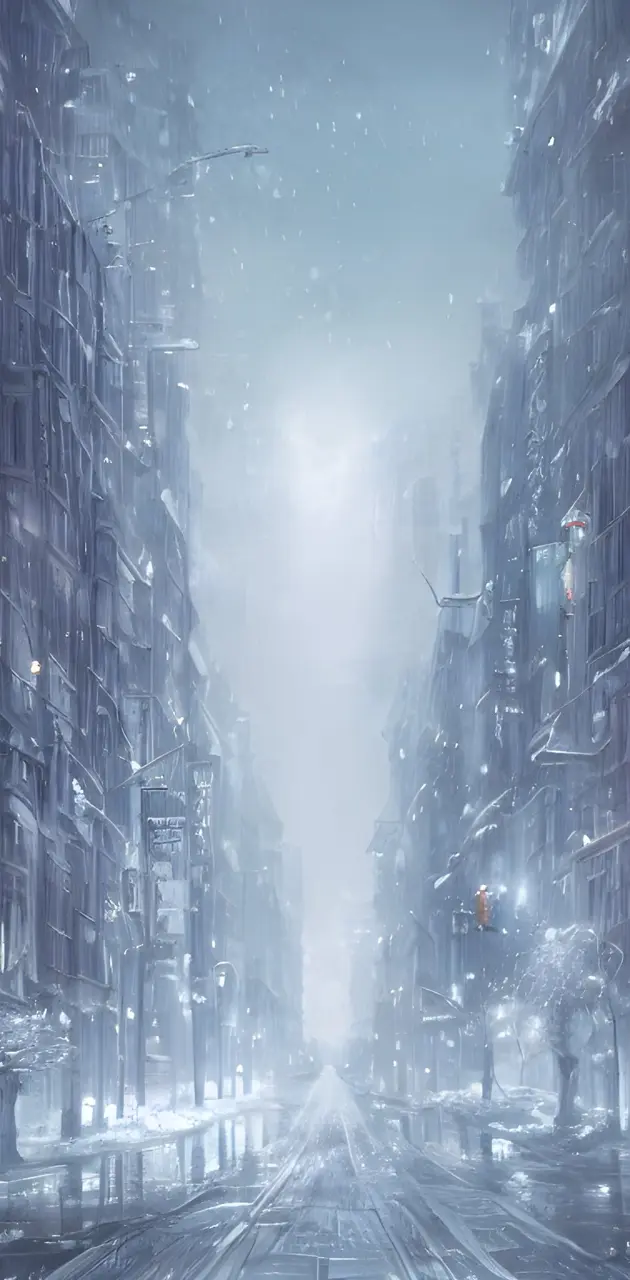 City in winter