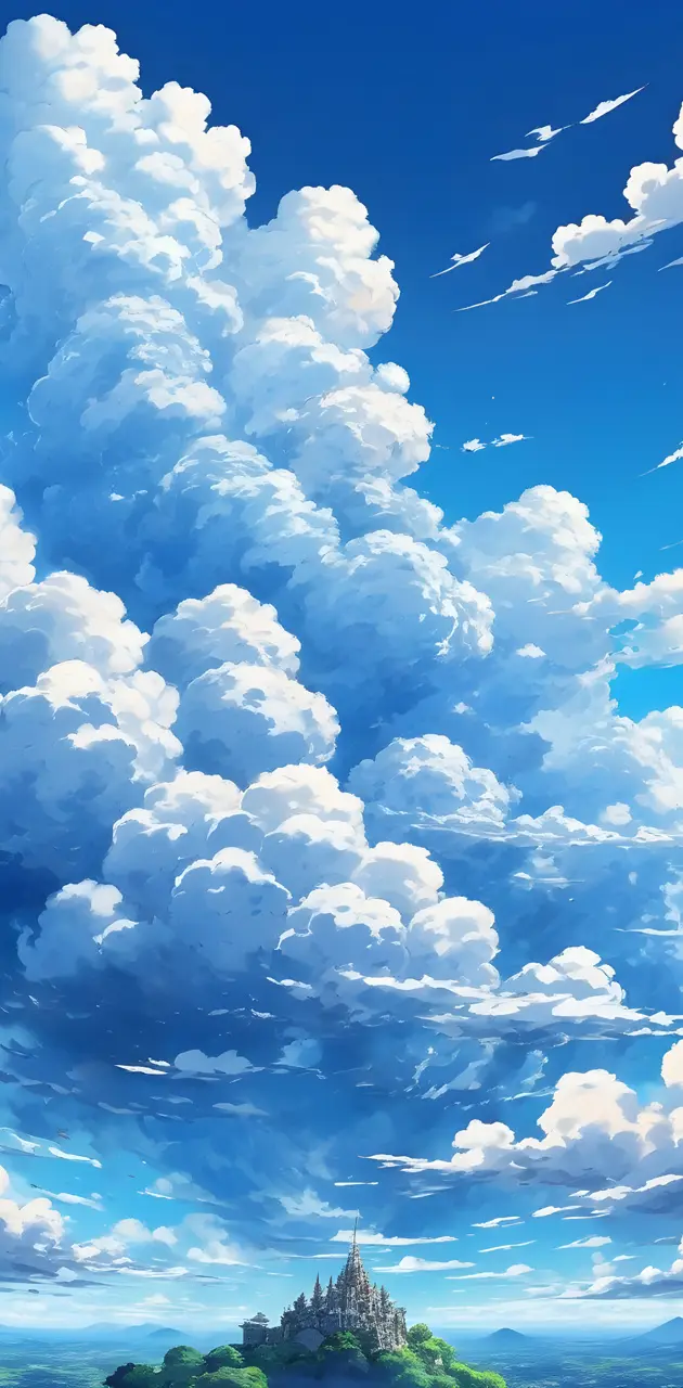 a blue sky with clouds