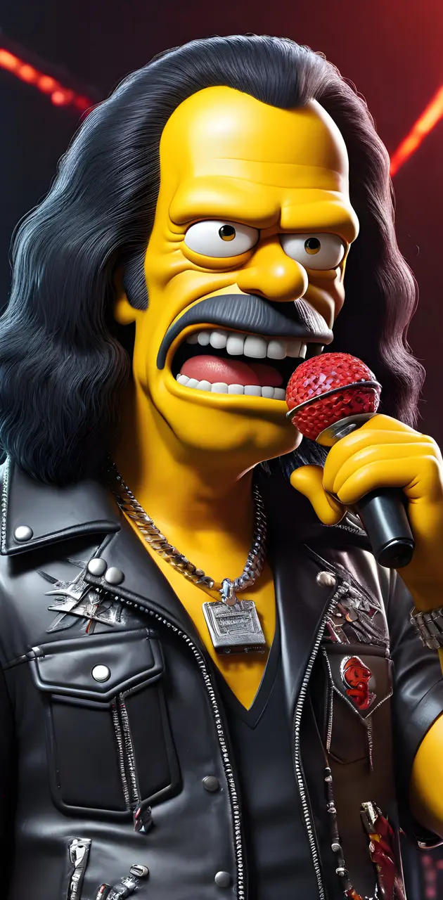 Homer Simpson as a rockstar