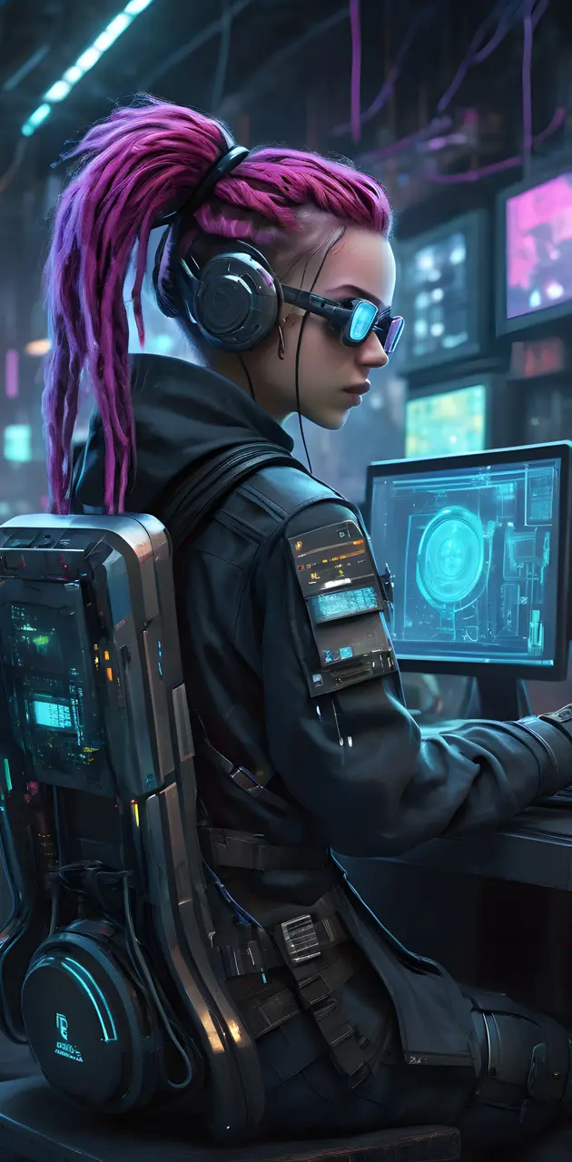 Cyberpunk Hacker Girl