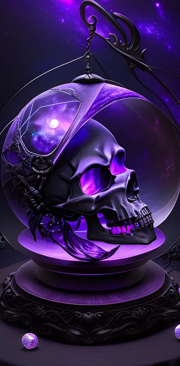 Skull in crystal ball