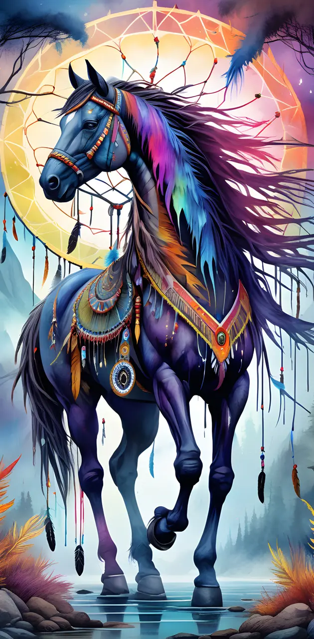 painted war horse
