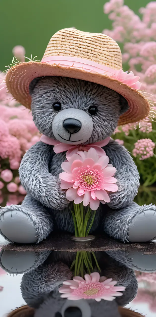 a stuffed animal wearing a hat