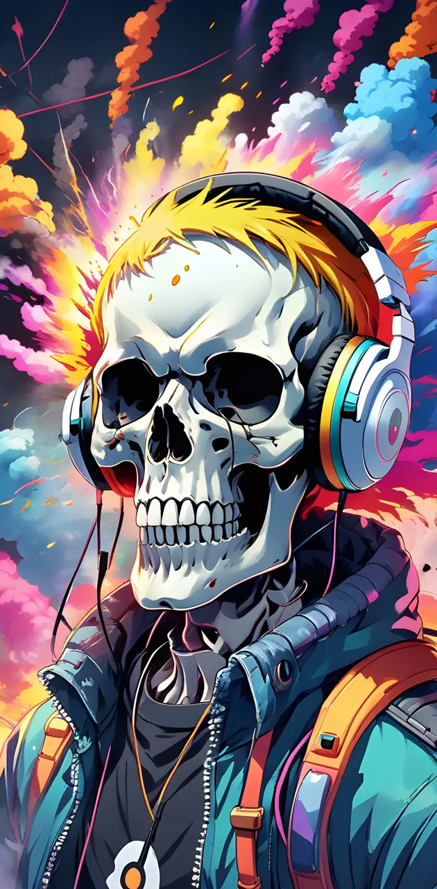 anime skull headphones