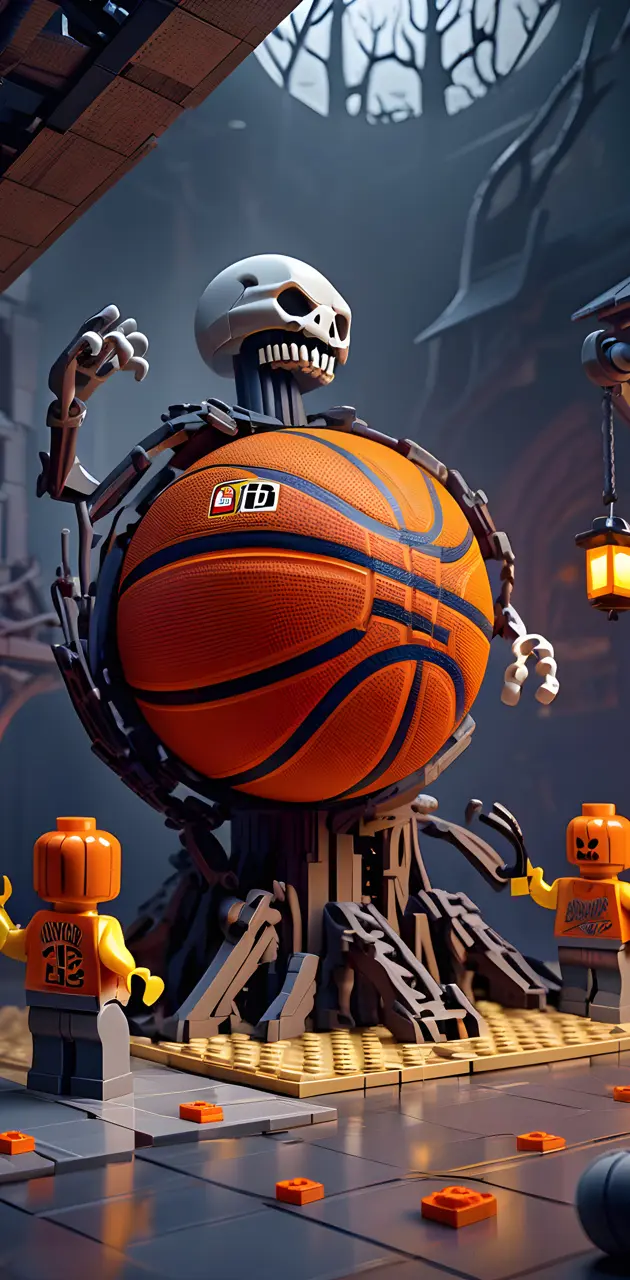 Lego skeleton and basketball