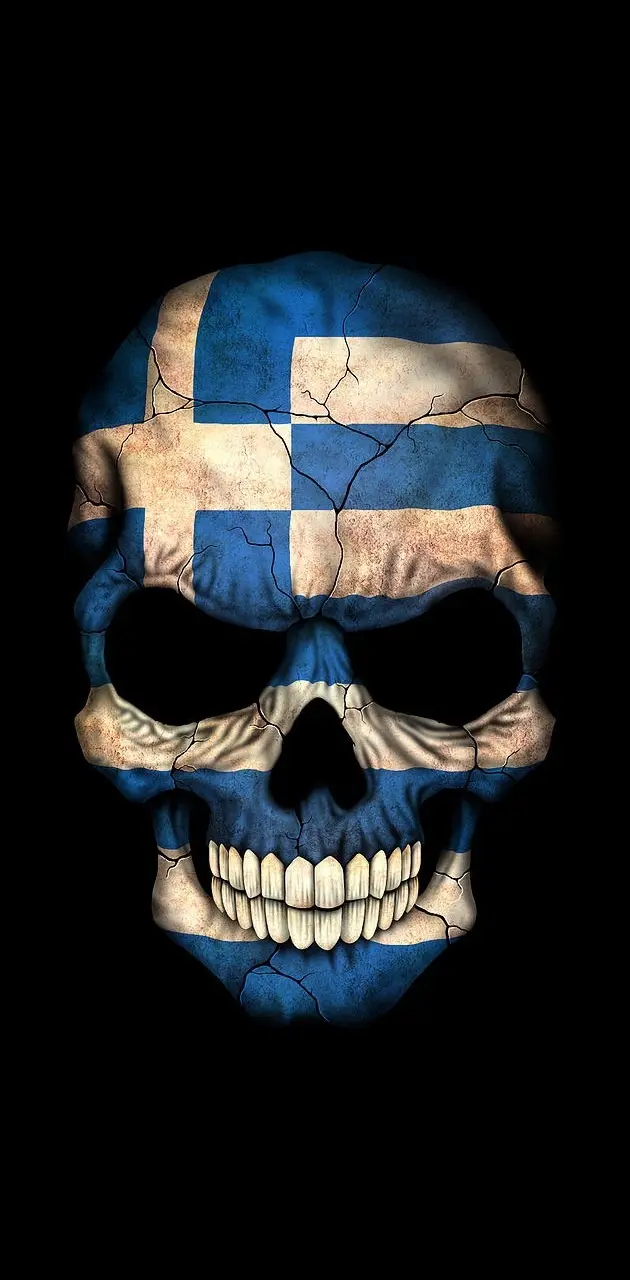 Greek Flag Skull