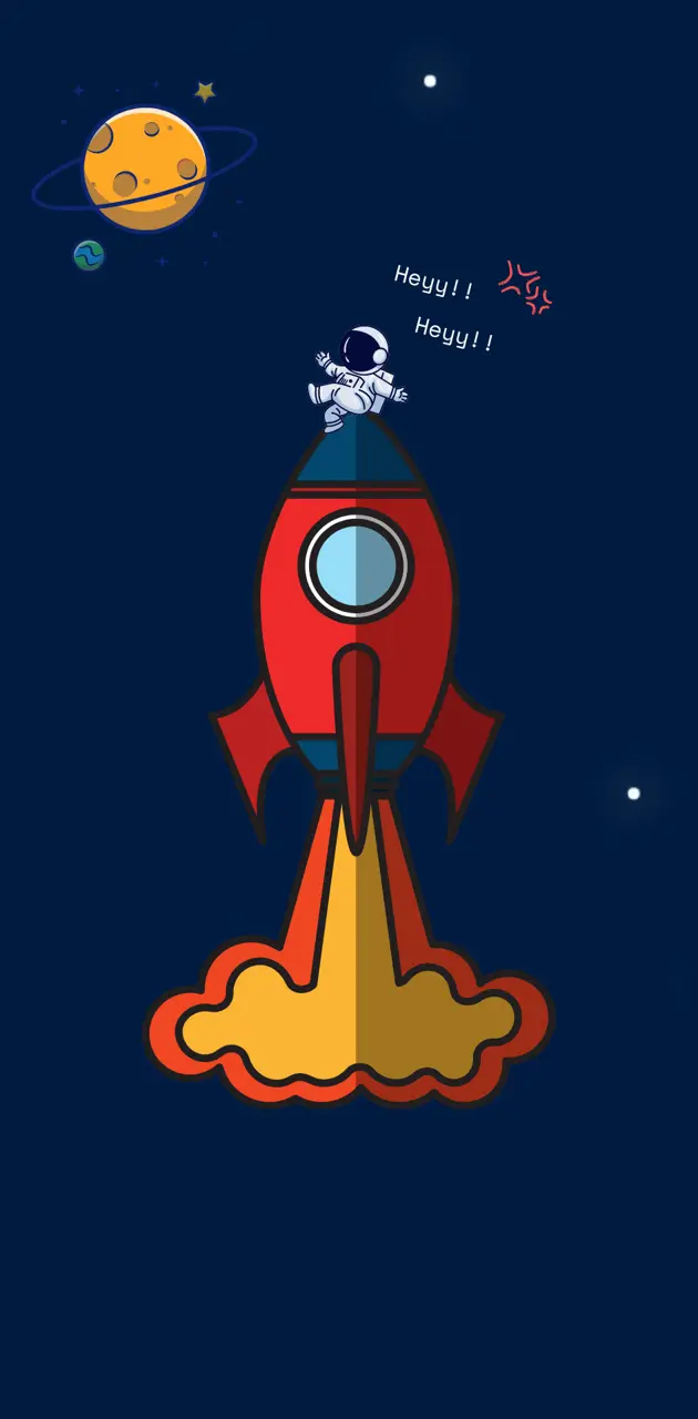 Cute Astronaut Rocket 