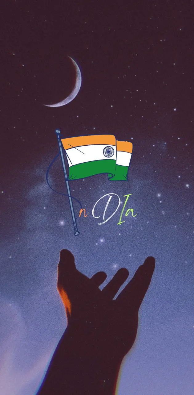 Indian flag in moon