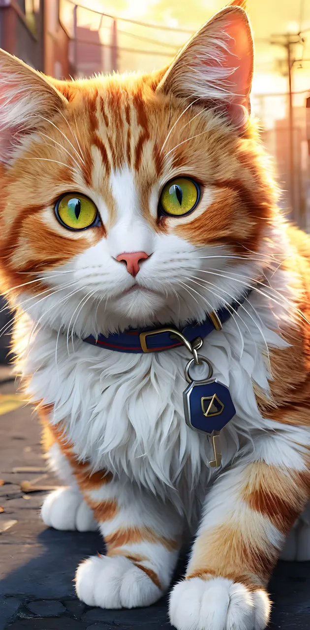 a cat with a collar