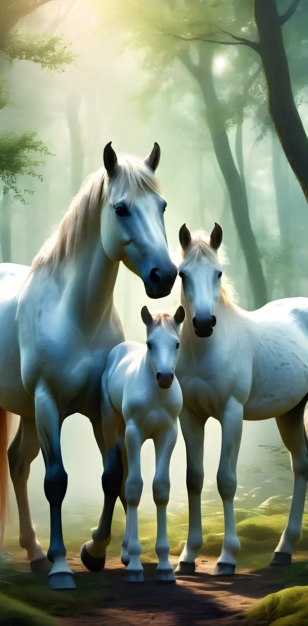 Horses with foals