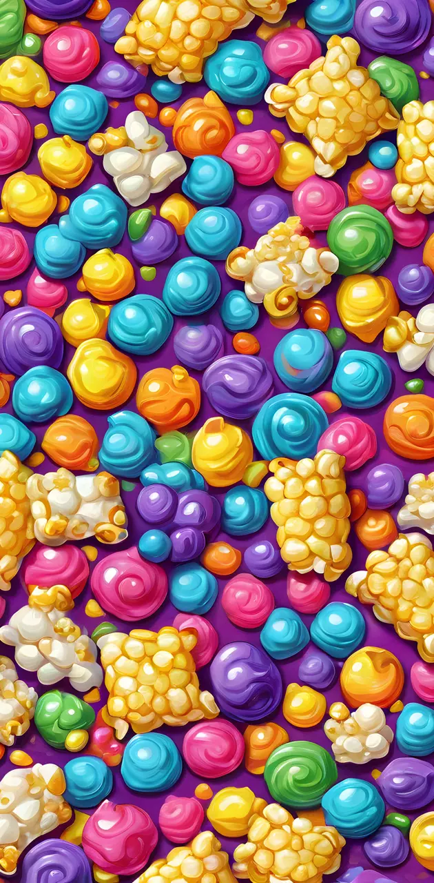 a pile of colorful round candies