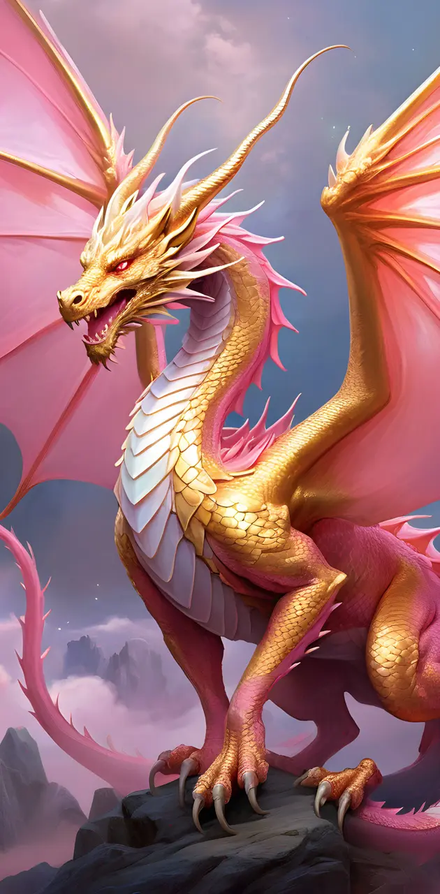 golden pink dragon
