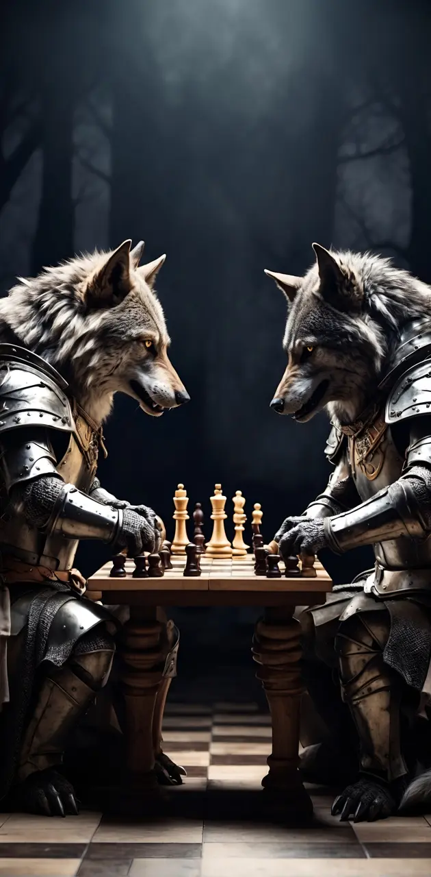 Wolves playing chess