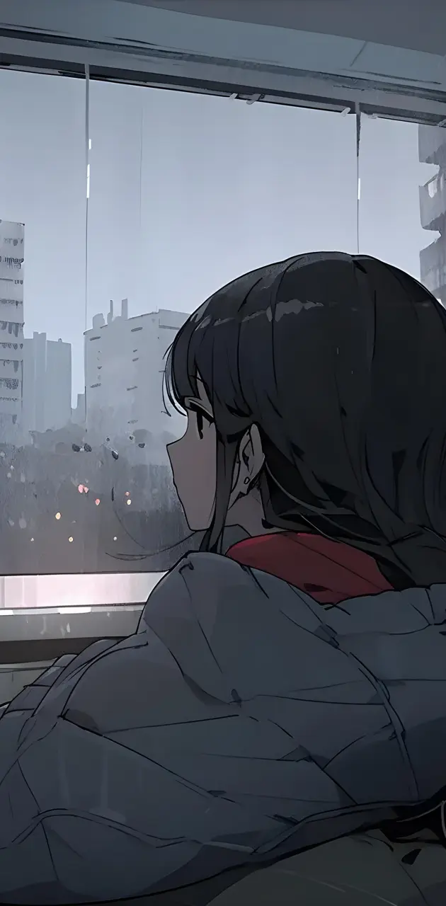 anime girl watch city