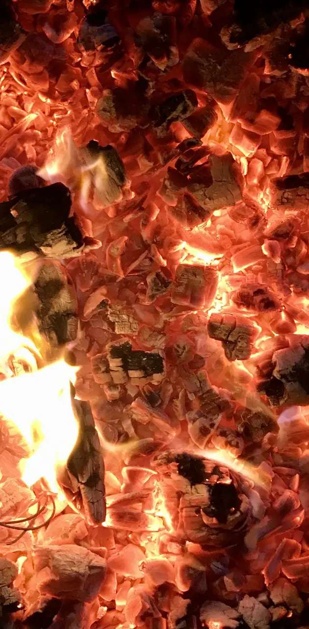 Burning Charcoal Fire