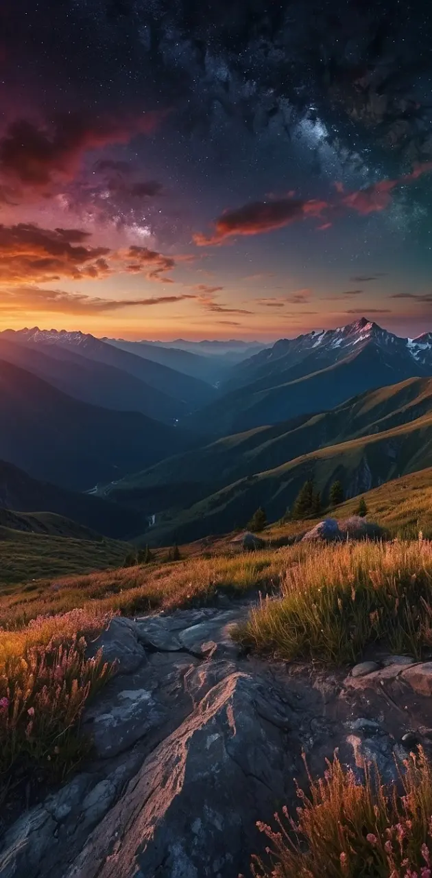Mountains and Sunset