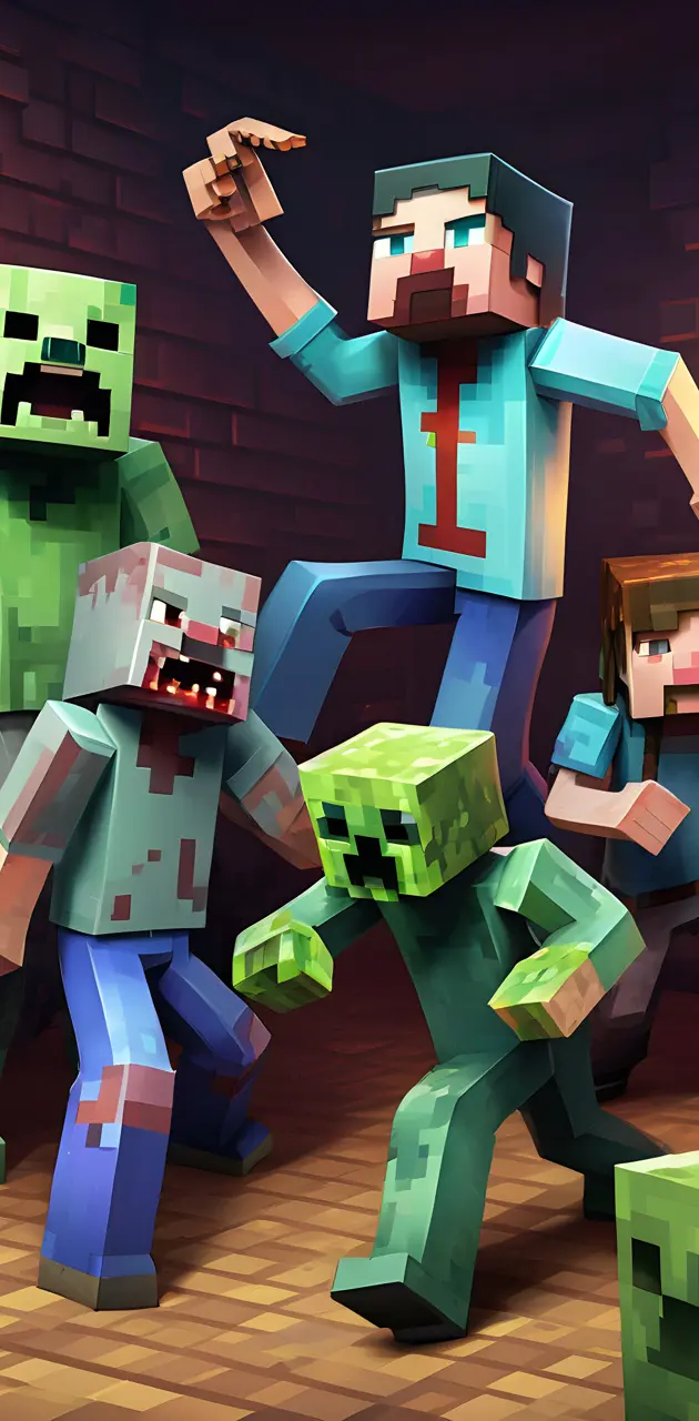 minecraft guys fitting zombies