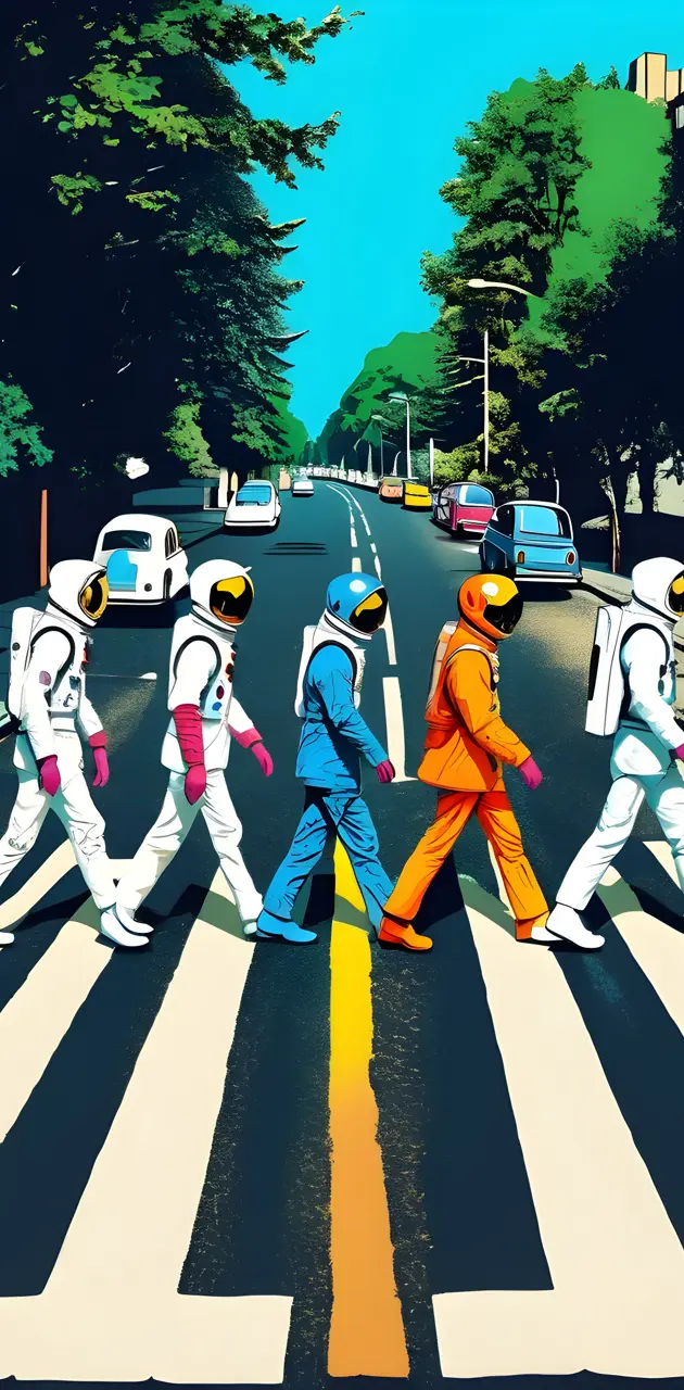 Astronauts crossing Abbey road