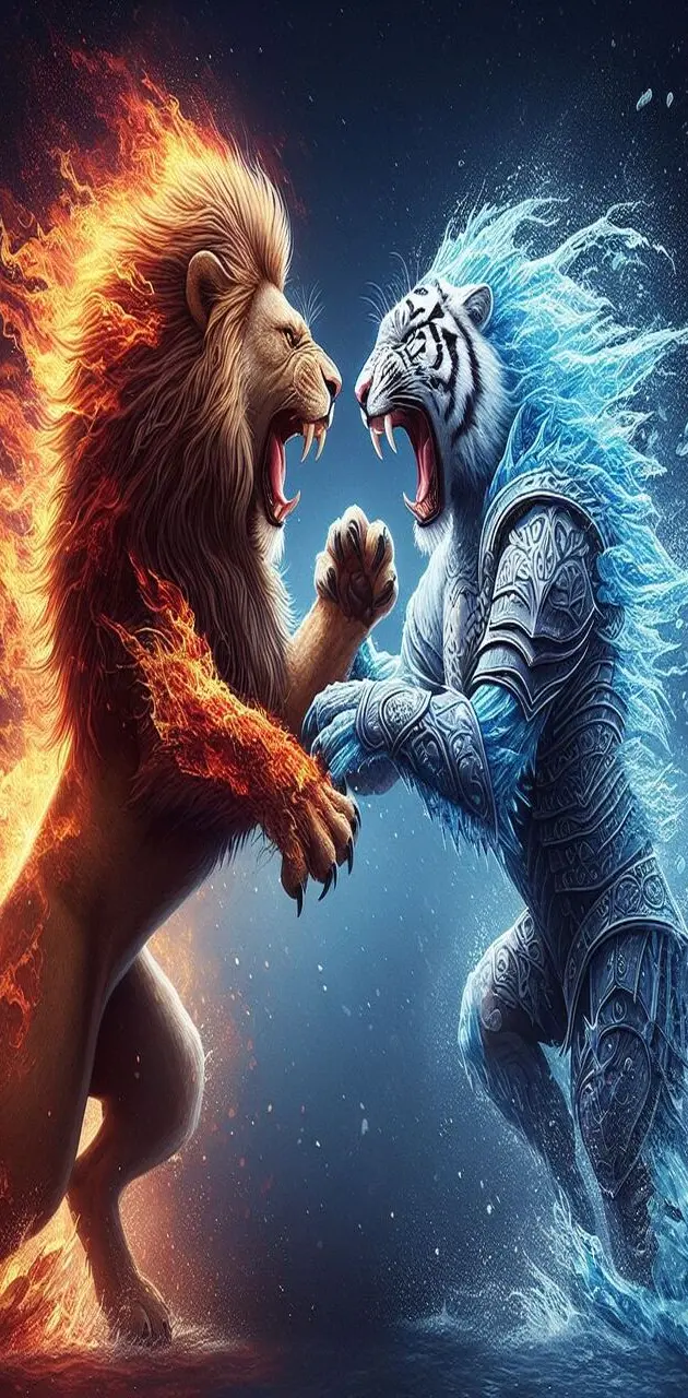 leon  fuego vs tigre 
