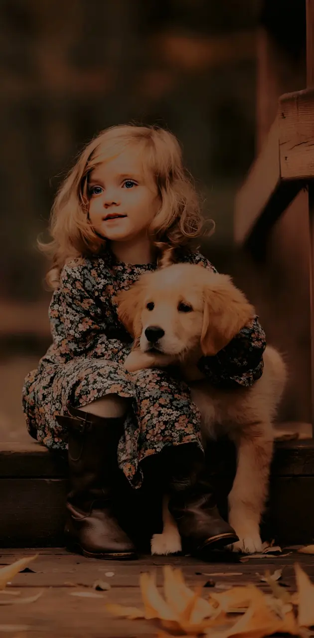 Girl and dog love