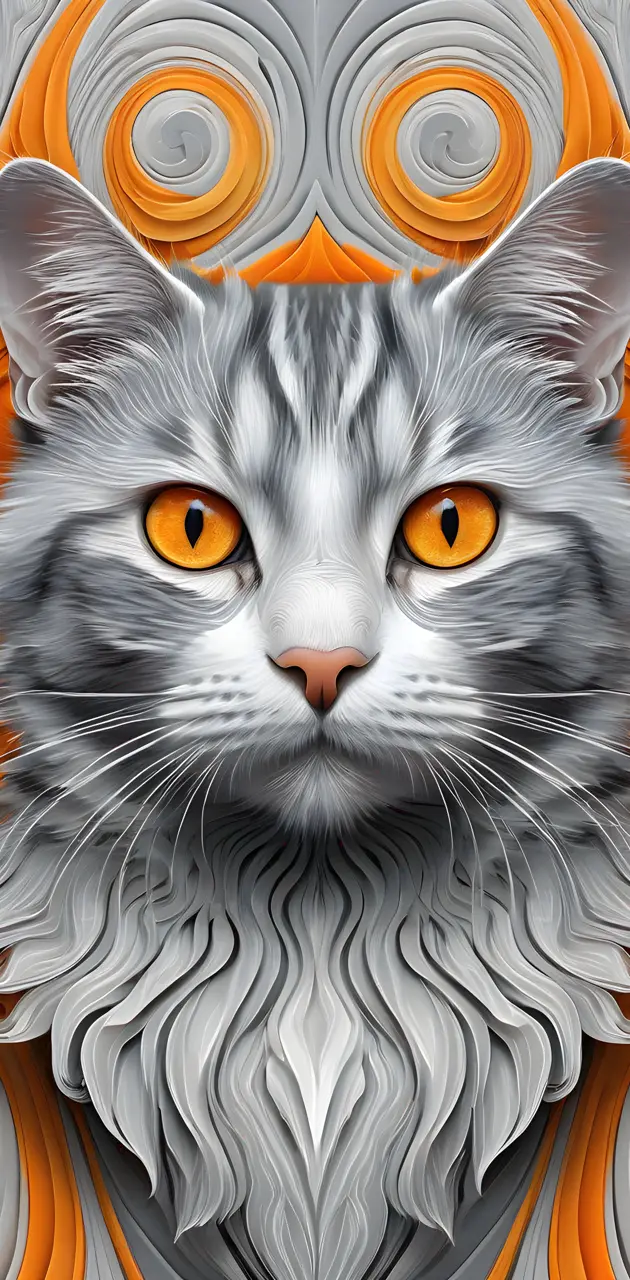 a cat with an orange eye